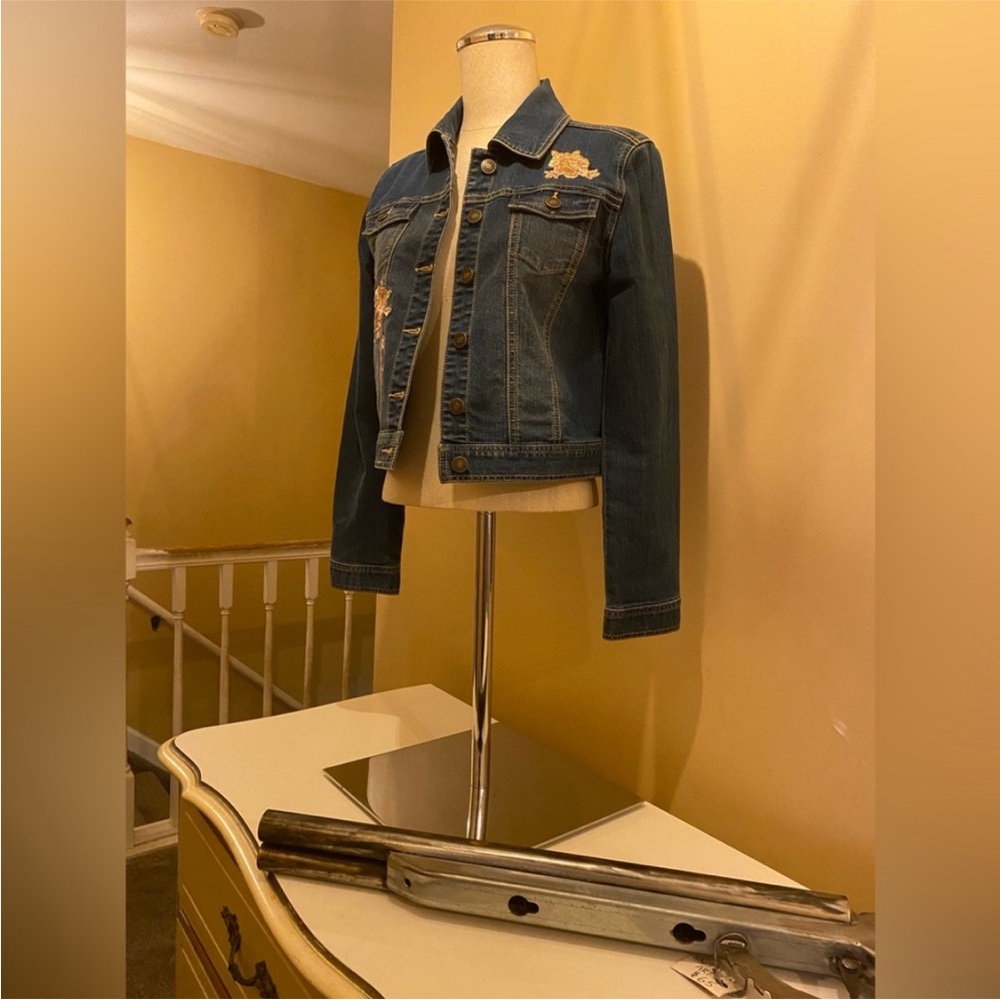 Embroidered Blue Jean Jacket - Picture 2 of 7